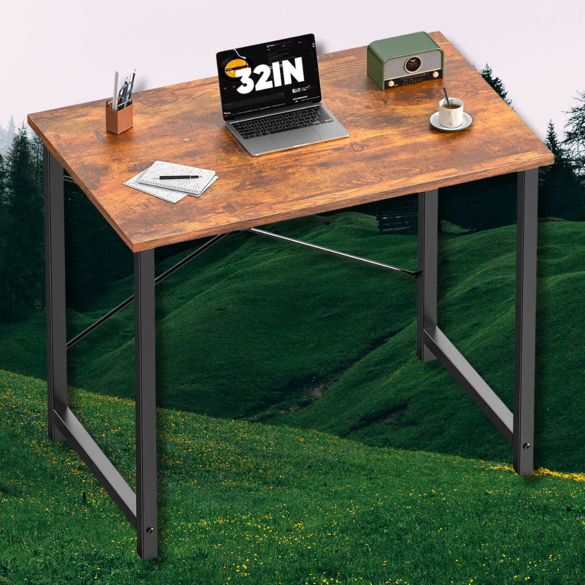 32 in Small Computer Desk for Home Office Modern Study Work Table Simple Style.. gallery
