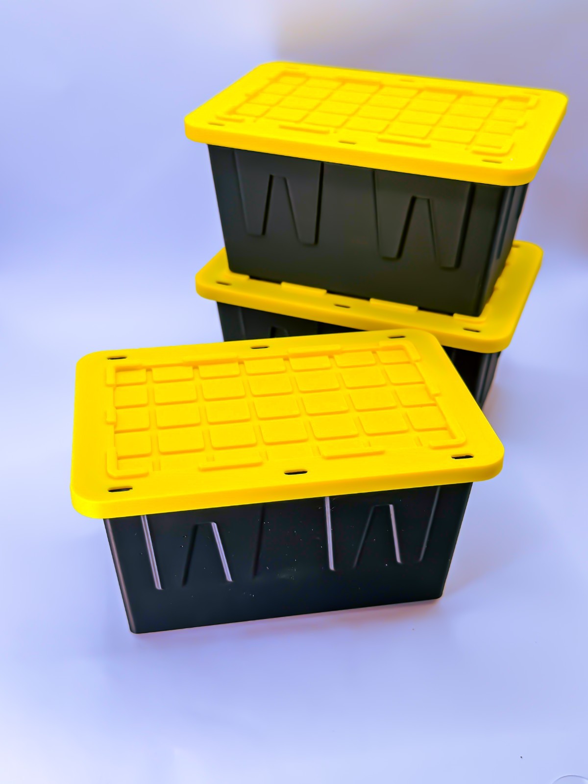 Tiny Heavy-Duty Storage Bins with Lid – Pack of 3 | Stackable Organizer Containe gallery