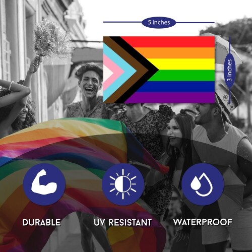 Flag Progress Pride Gay Pride Rainbow Flag Magnet 3x5 In, Automotive Magnet 2 PK gallery