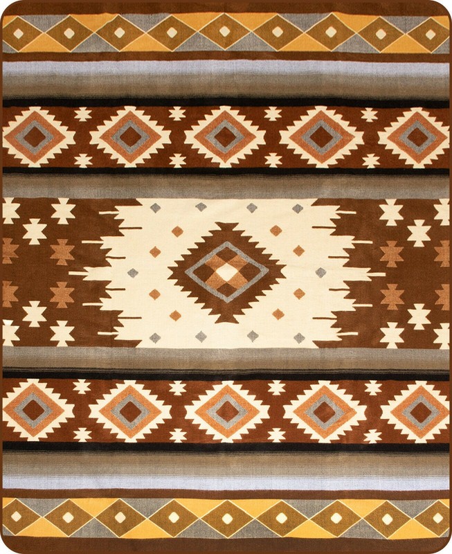 EXTRA LARGE THICK SOFT & WARM ALPACA WOOL BLANKET 90x76" AZTEC GEOMETRIC PATTERN gallery