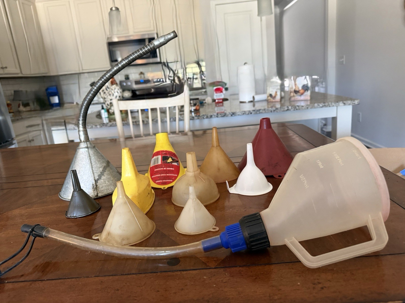 11 VINTAGE FUNNELS METAL and PLASTIC gallery