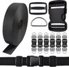 3/4 Inch Buckles Straps Set 6 Yards 3/4 Inch Black Nylon Webbing Strap 6 Pcs Pl gallery