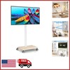 Compact Height Adjustable TV Stand for 32-60 Inch TVs White Rolling Cart gallery