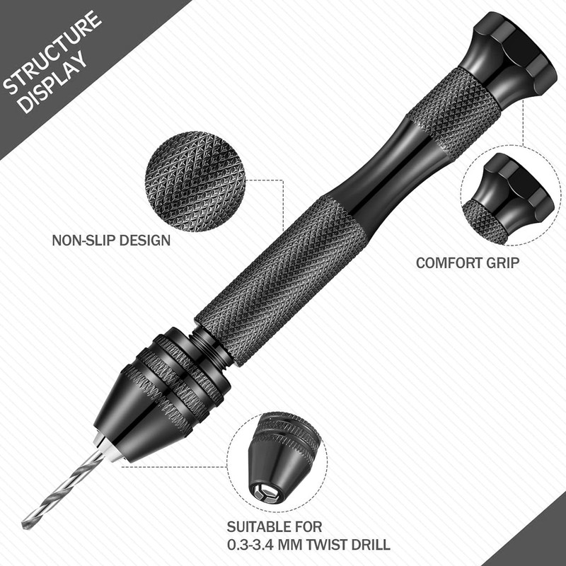 59Pcs Precision Pin Vise Mini Micro Hand Twist Drill Bits Set Rotary Tools Kit gallery