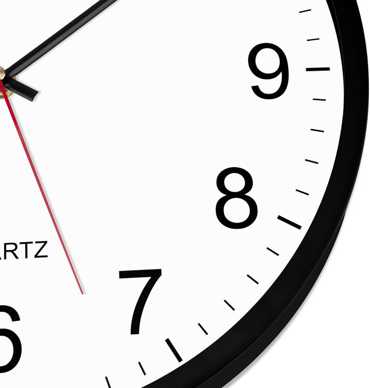 Black Backwards Wall Clock, Runs Counterclockwise, 12 Inch Silent Non Ticking Ba gallery
