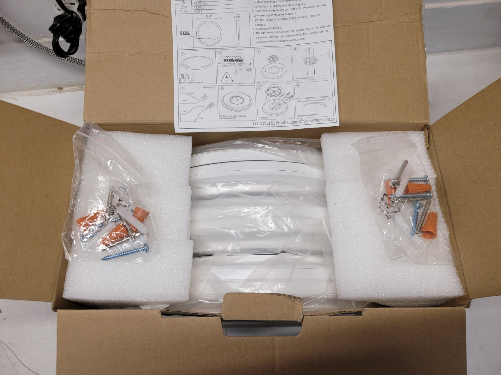 NEW Intertek Zemty 6 Pack 12" LED Flush Mount Light 28W White 3000/4500/6000K gallery