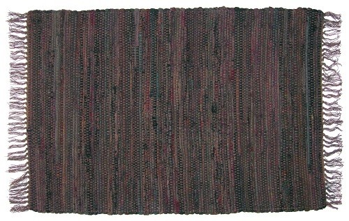 Sturbridge 2 x 3 Ft Rag Throw Rug in Tobacco Brown, All Cotton, Hand Woven gallery