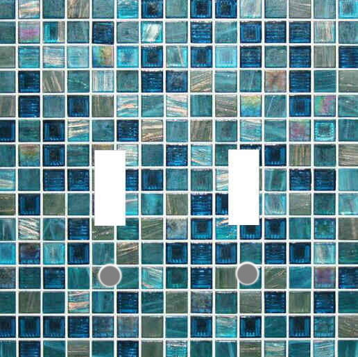BLUE GLASS MOSAIC TILE IMAGE HOME DECOR LIGHT SWITCH PLATES AND OUTLETS gallery