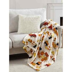 NWT HARVEST PUMPKIN PATCH VELVET PLUSH THROW BLANKET 50 X 60