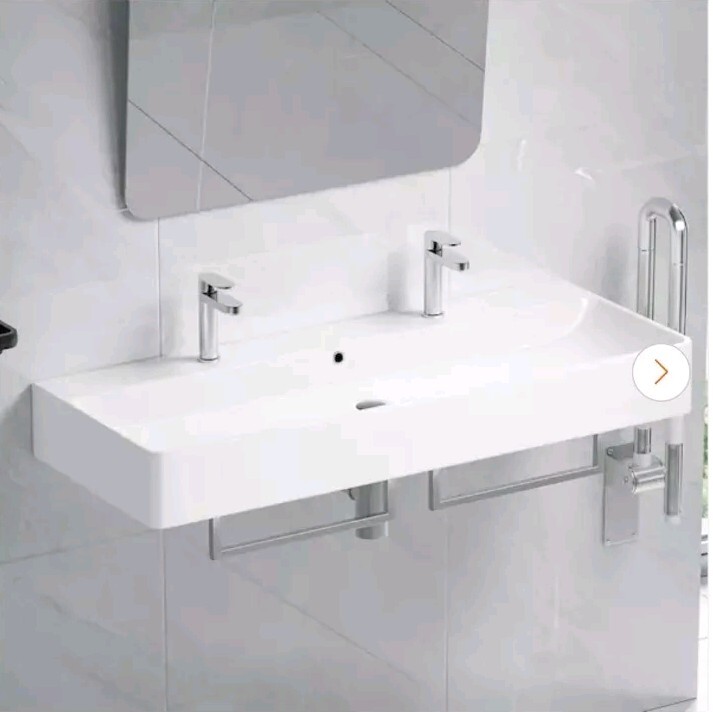 Turner 44in.White Vitreous China Rectangular Wall-Mount Bathroom Trough Vessel gallery