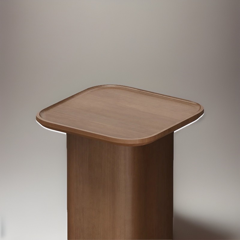 Thuma ~ Pedestal Side Table ~ Walnut Finish ~ New in Box gallery
