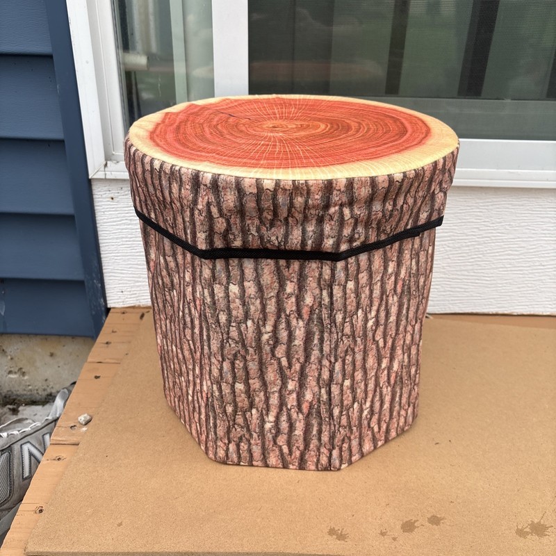 New Pack Tree Stump Storage Stool 12 x 12 Inch Stool Ottoman gallery