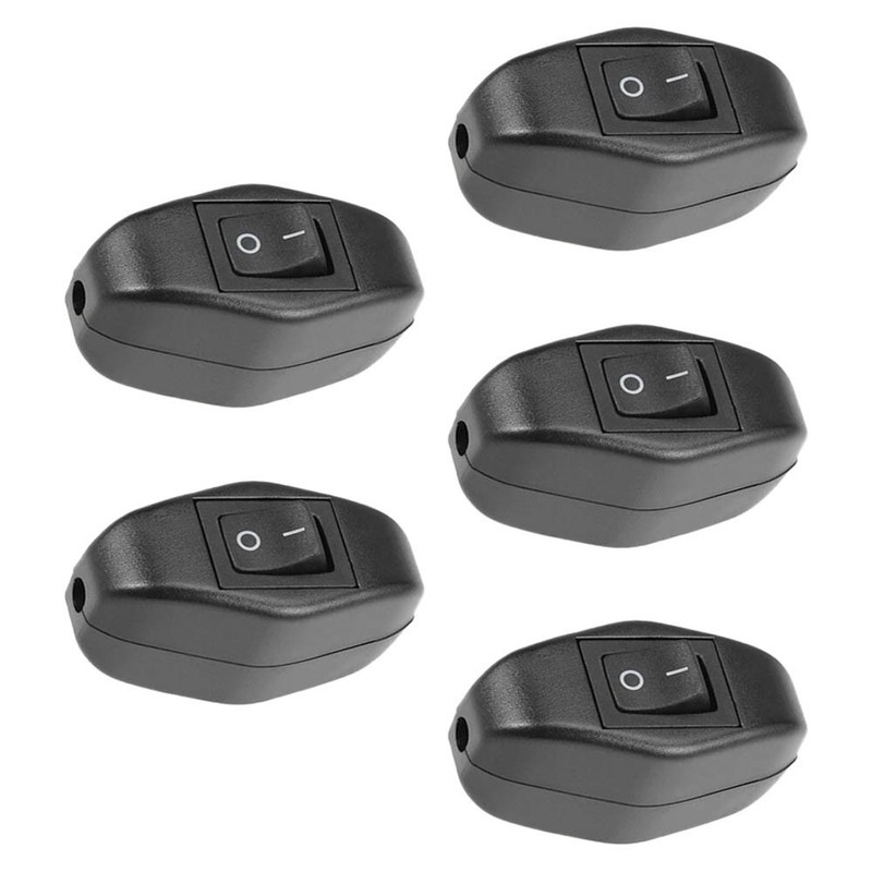 5Pcs Inline Cord Switch AC 250V 6A SPST On-Off Rocker Switch for Lamp Light HOT gallery