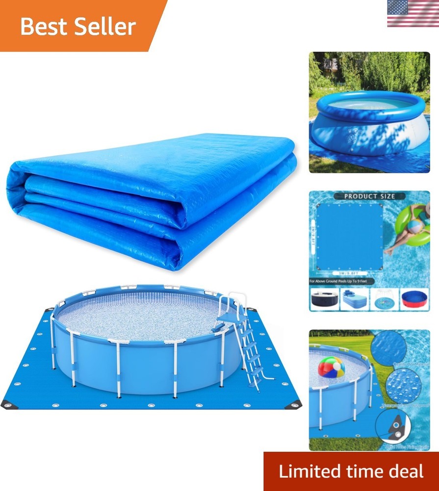10x10 Ft Puncture-Resistant Pool Ground Tarp - Essential for Above Ground Pools