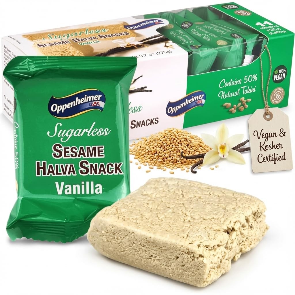 Sugarless Sesame Halva Snacks Vanilla Flavors - Delicious Sweet Israeli Mini gallery