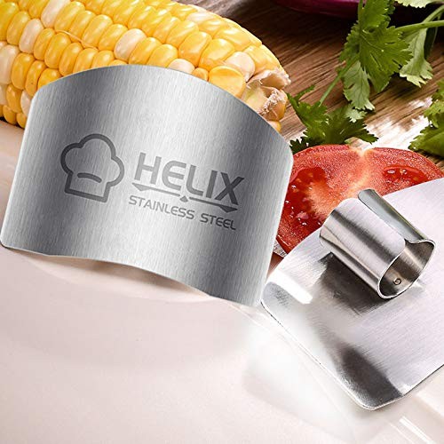 2 Pcs Finger Guard for Cutting aid, Kitchen Tool, Stainless Steel Knife Prote... gallery