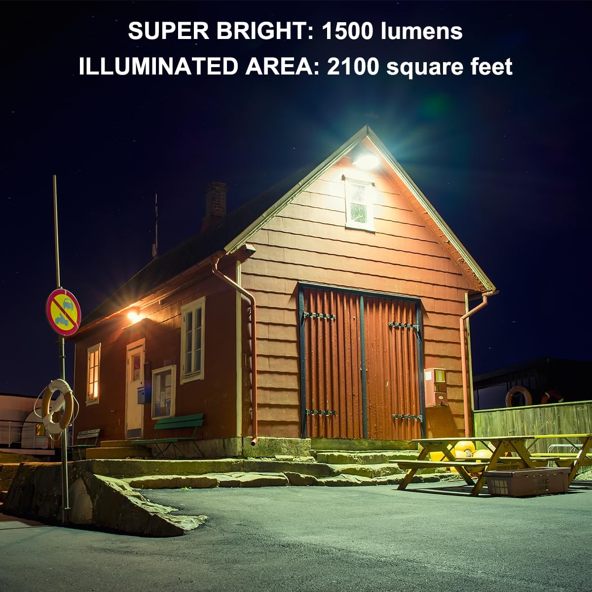 Solar Flood Light Outdoor, 1500LM 6000K Bright Floodlights, IP65 Waterproof S... gallery