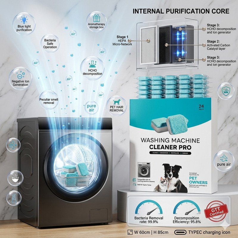 Uproot Clean Washing Machine Cleaner Tablets - 12 Pack for a 12 Month Supply. Fo gallery