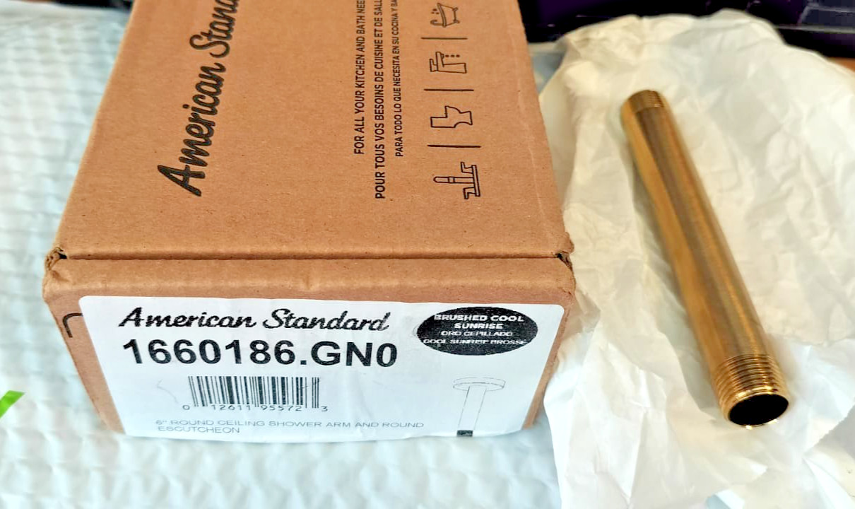 American Standard 1660186.GN0 Universal Shower Arm, Brushed (Gold) **NO FLANGE** gallery