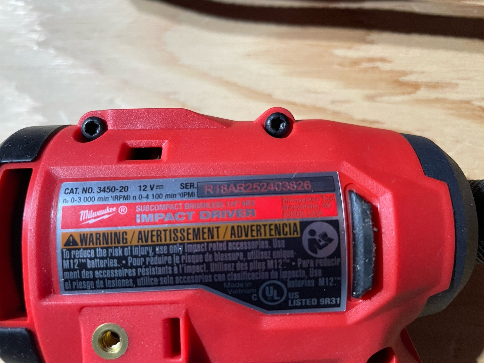 Milwaukee 3450-20 M12 12V 1/4" Subcompact Brushless Hex Impact Driver -Bare Tool gallery