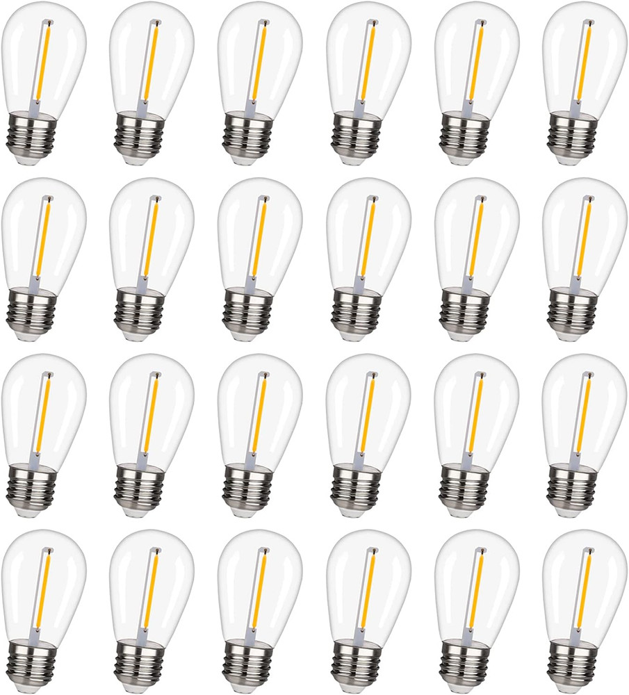 Shatterproof,Waterproof S14 String Light Bulbs,Led Patio Lights Outdoor Waterpro