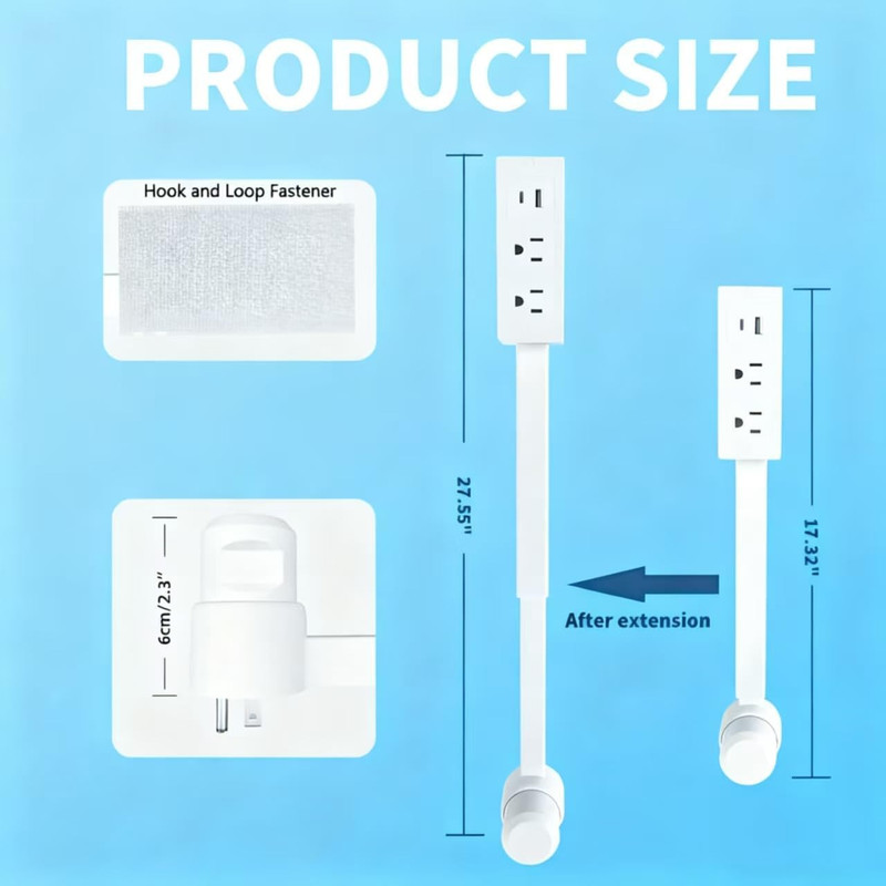 Outlet Extender,Electrical Outlet Extender Stick,Power Socket Expander,180°Rotat gallery