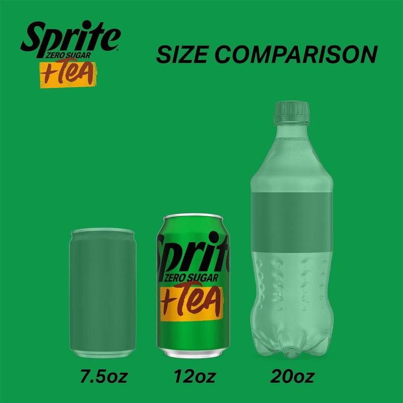 Tea Zero Sugar, Lemon-Lime and Tea Flavored Soda, 12 fl oz, 12 pack gallery