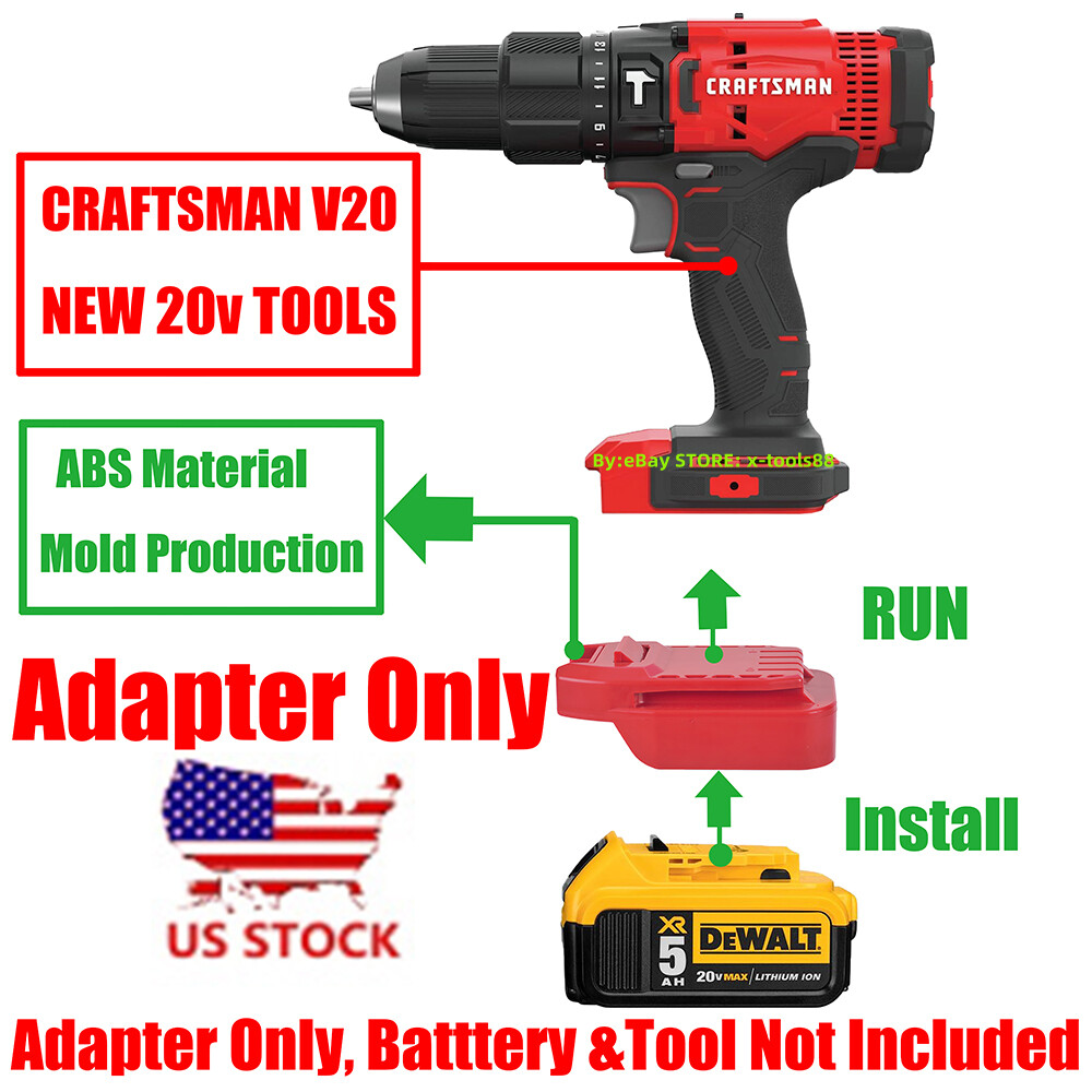 1x Adapter# For DeWalt 20v MAX Li-Ion Battery Convert To Craftsman V20 Tools gallery