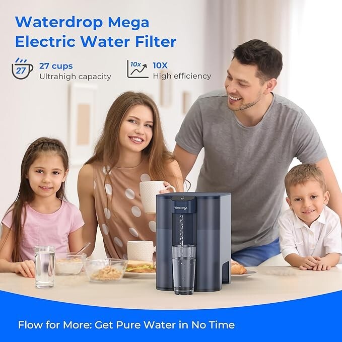 Waterdrop Mega Electric Water Filter Pitcher, Dispenser, NSF/ANSI 42&53&401&372 gallery