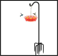 FEED GARDEN Adjustable Shepherds Hook Bird Feeder Pole with 5 Prongs Base, 76 In