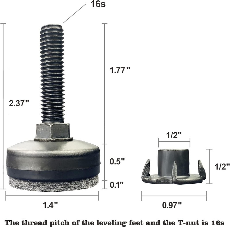 Adjustable 8-Piece Leveler Kit for Heavy Furniture - Floor Protection & Support gallery