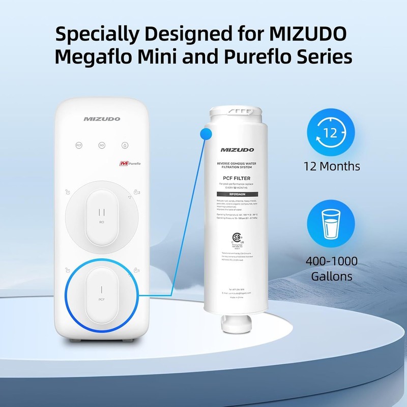 MIZUDO Replacement Filter, Replacement for *Megaflo Mini 600GPD Reverse Osmosis gallery