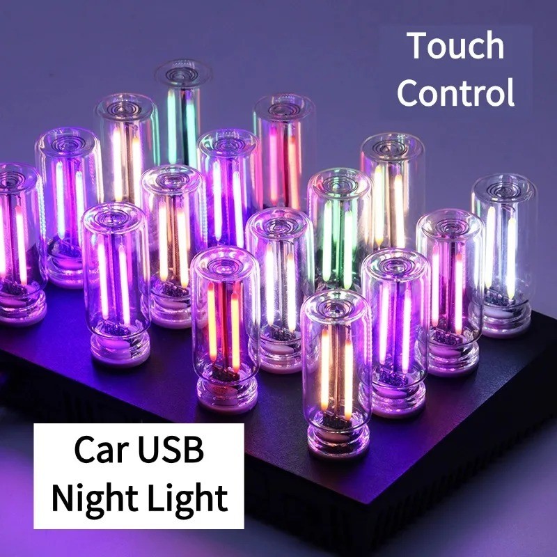 USB Car LED Lighting Retro Auto Mood Lamps Night Lamps USB Touch Night Light gallery