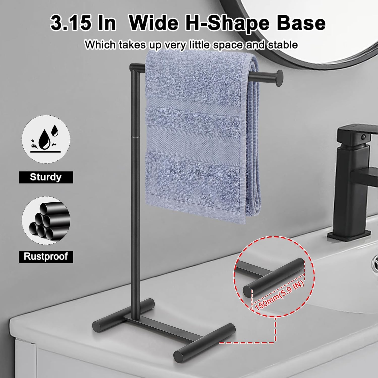 L Shape Metal Hand Towel Rack Holder Countertop Modern Kitchen Towel Stand gallery