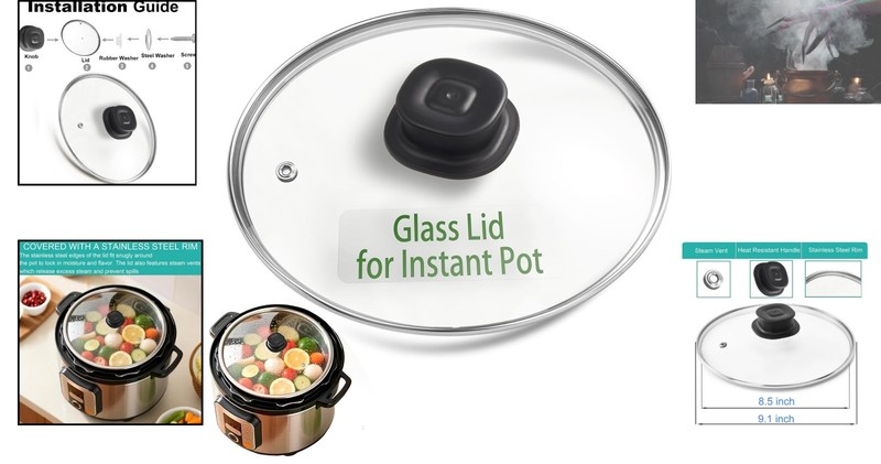 Multi-Purpose Glass Lid for 6QT Instant Pot - Ideal for Cooking & Storage gallery