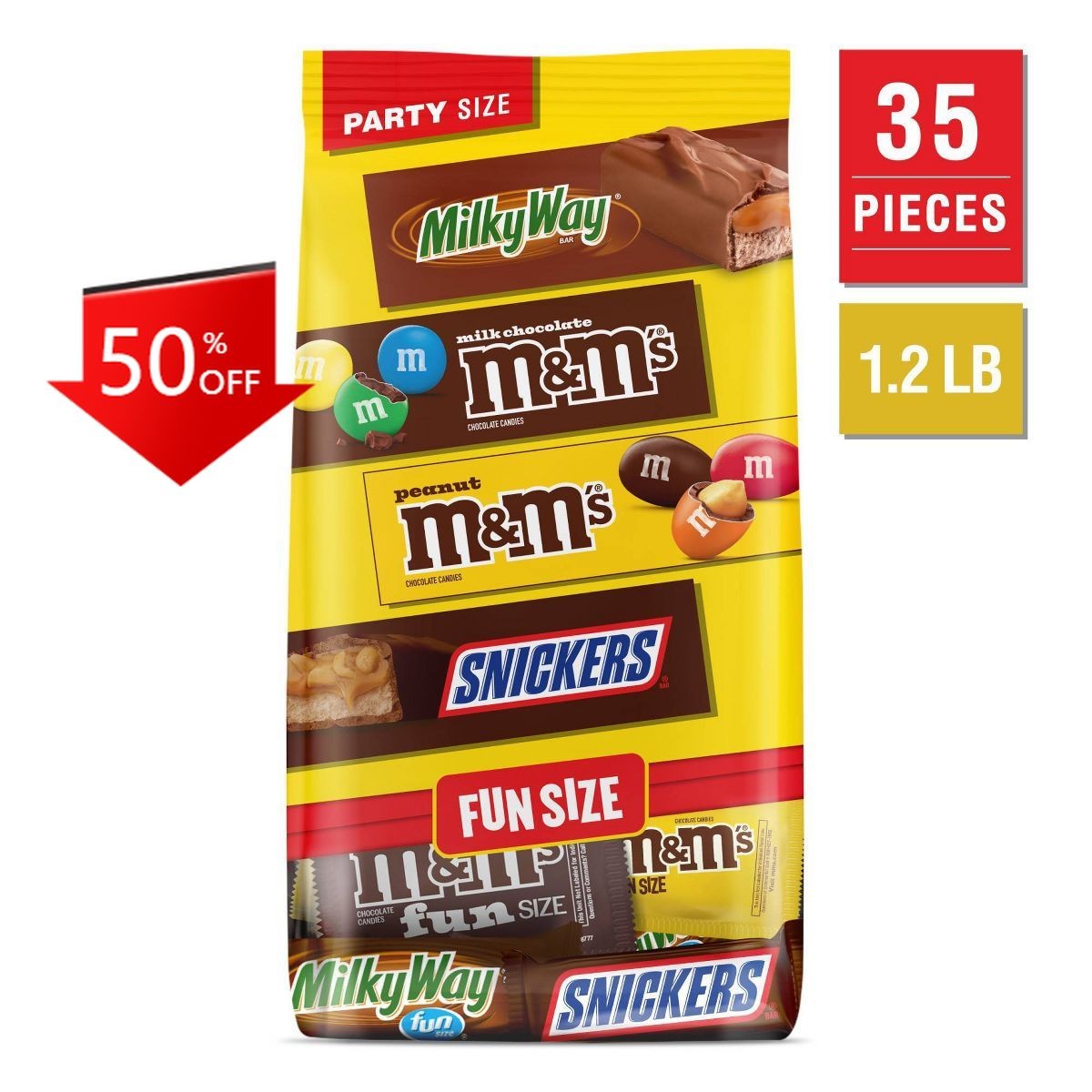 M&M'S, Snickers & Milky Way Size Chocolate Candies Variety Pack- 19.2oz/35ct Bag gallery