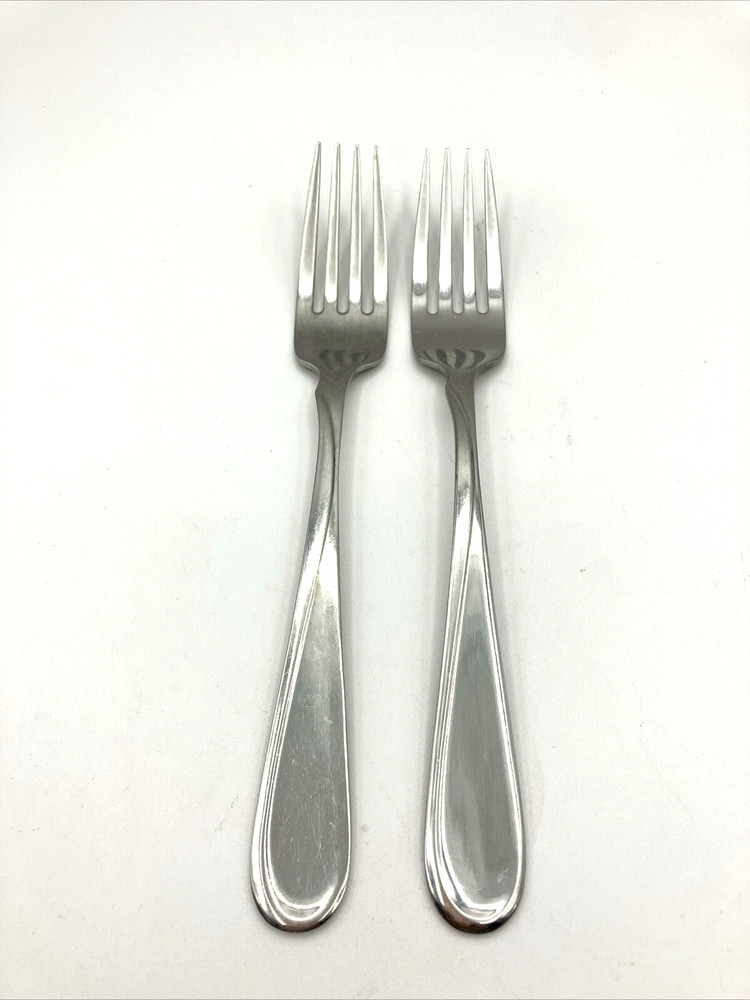 (2) Dinner Forks Oneida stainless Flight Reliance 7 3/8" Flatware