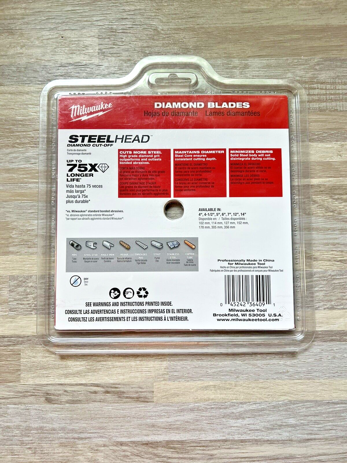 NEW Milwaukee Tools 49-93-7815 6 in. STEELHEAD Diamond Cut-Off Blade gallery