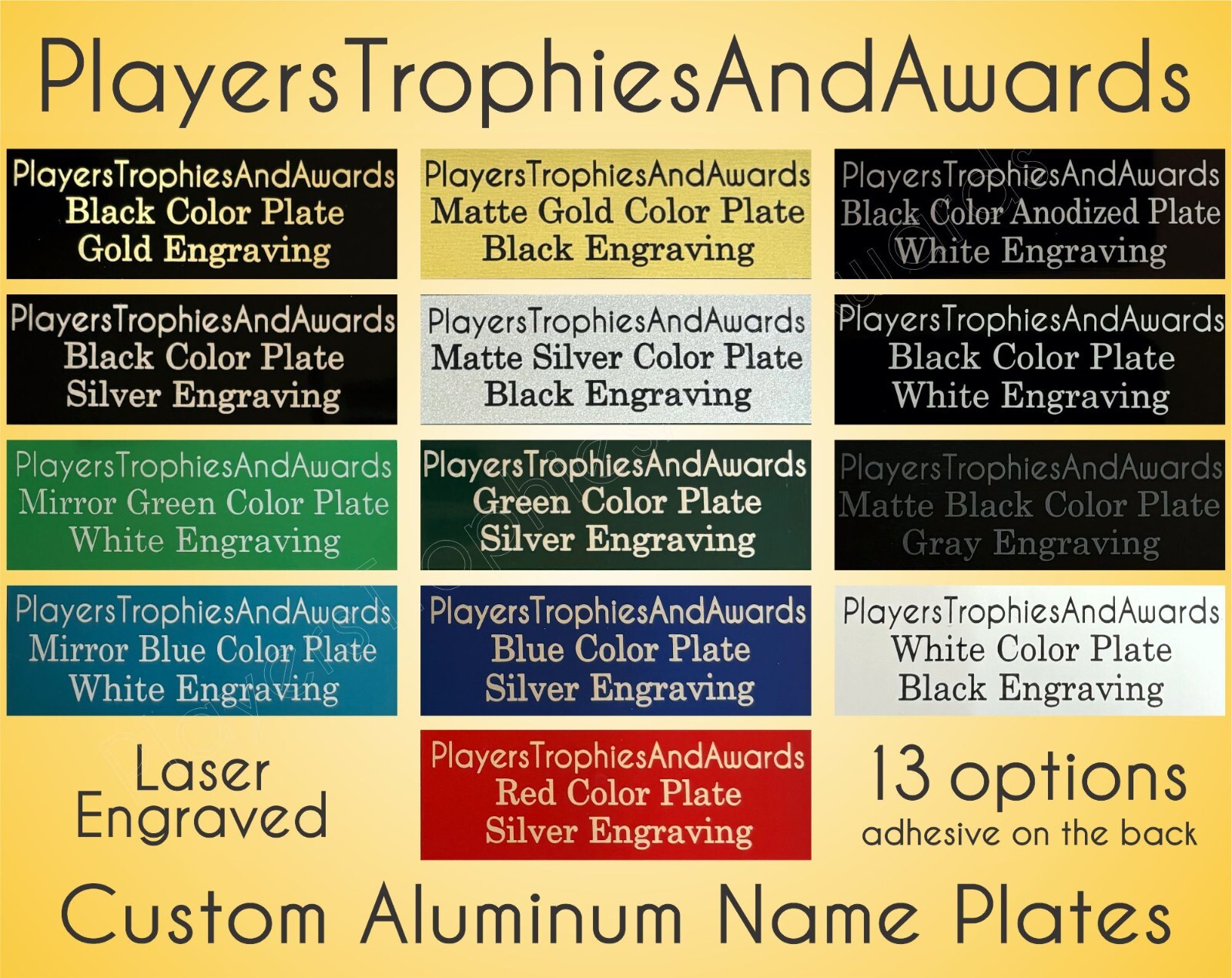 Engraved Name plate ALUMINUM Custom laser Engraving CHOICE of size proof inc PTA gallery