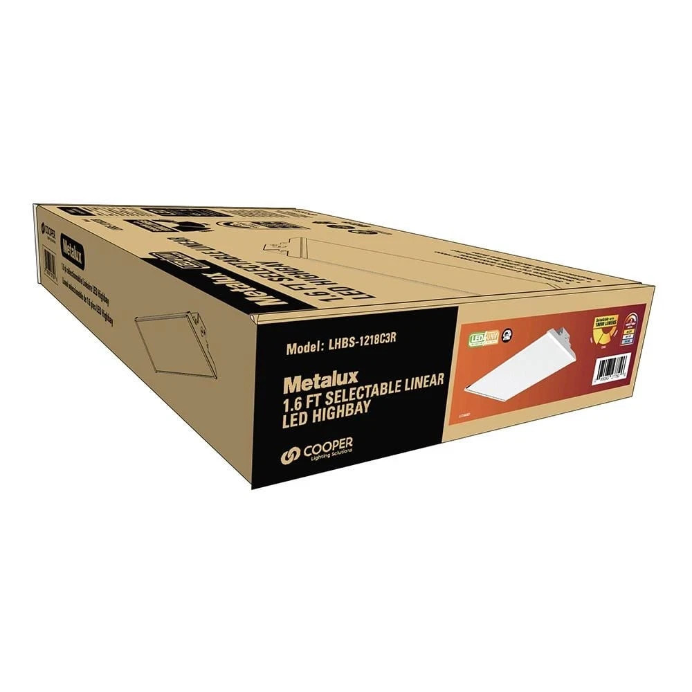 Metalux 1.6 ft. 250-Watt Equivalent LED Linear High Bay w/Sel CCT and Lumen gallery