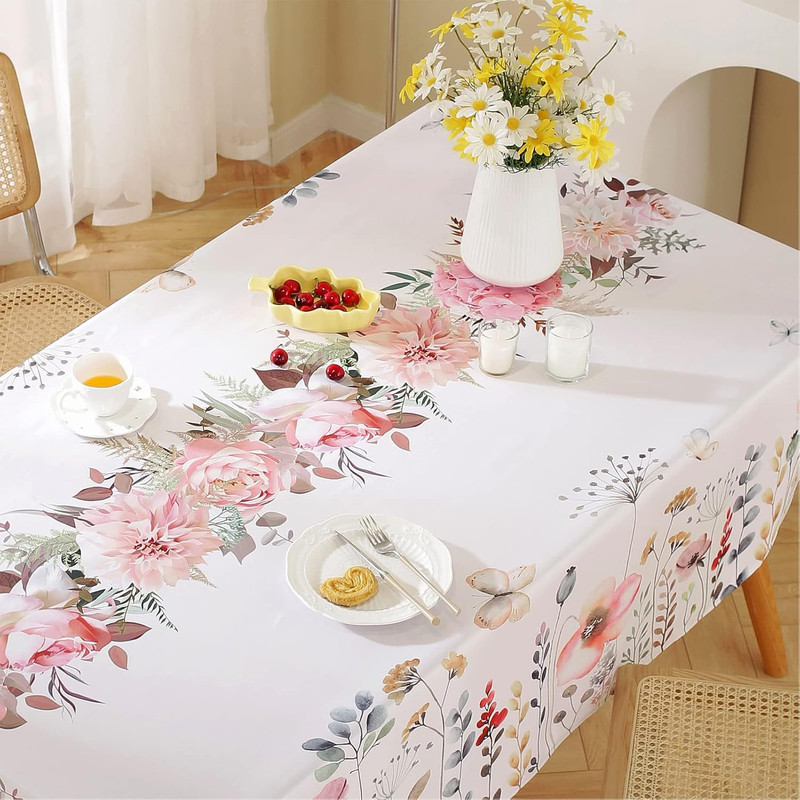 Summe Tablecloths for Rectangle Tables, 52X70 Inches, Wrinkle Free Machine Wash gallery
