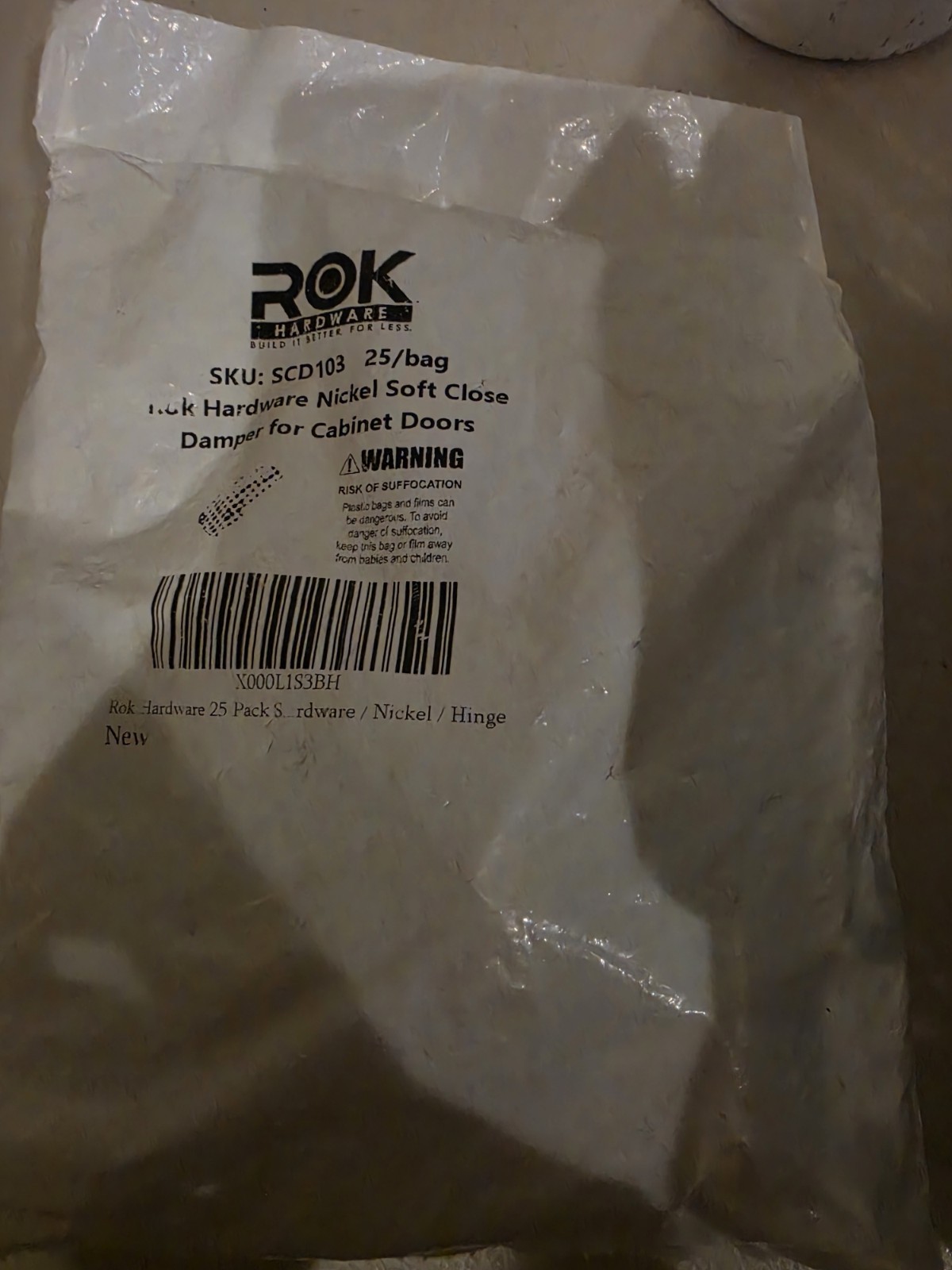 ( QTY 25) Rok Hardware SCD103 Soft Close Cabinet Damper Self Closing Mechanism gallery