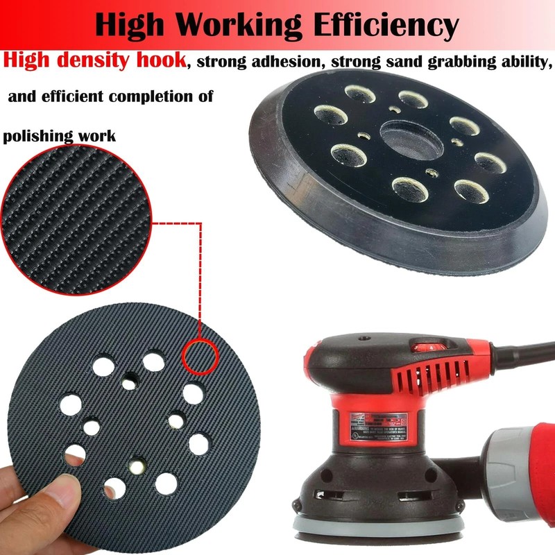 2 Pack 5 Inch 8 Hole Hook and Loop Sander Pad for Milwaukee 6021-21 6034-21 gallery