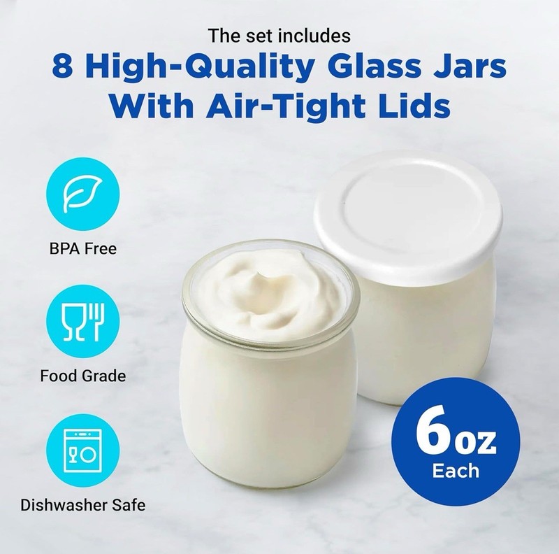 Ultimate Probiotic 8 Jars Yogurt Maker with Adjustable Temperature &Time Control gallery