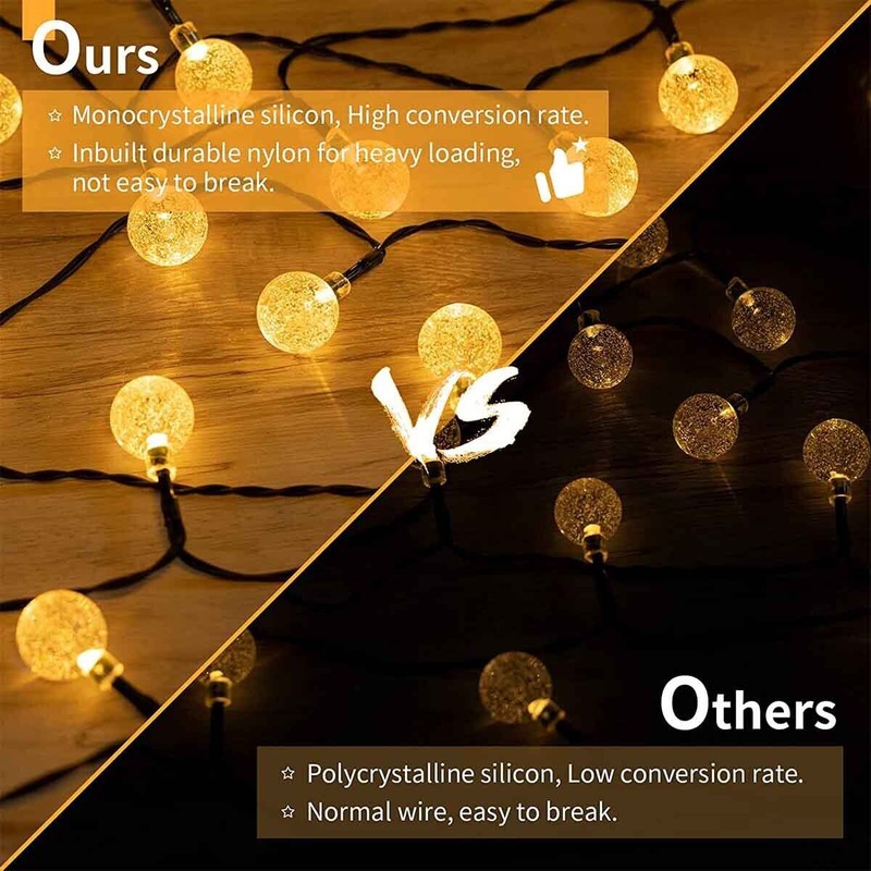 23Ft 50 LED Solar String Lights Outdoor Waterproof Patio Yard Decor gallery