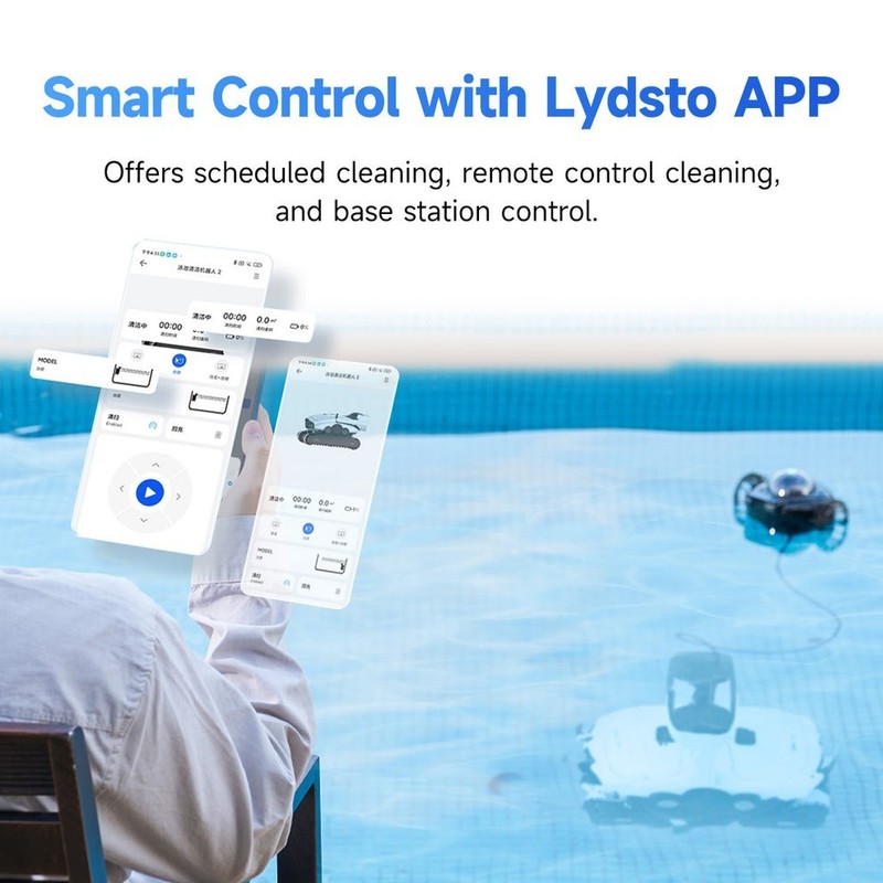 Lydsto P1 Max Robotic Pool Cleaner Wall Climbing, Automatic Charging gallery