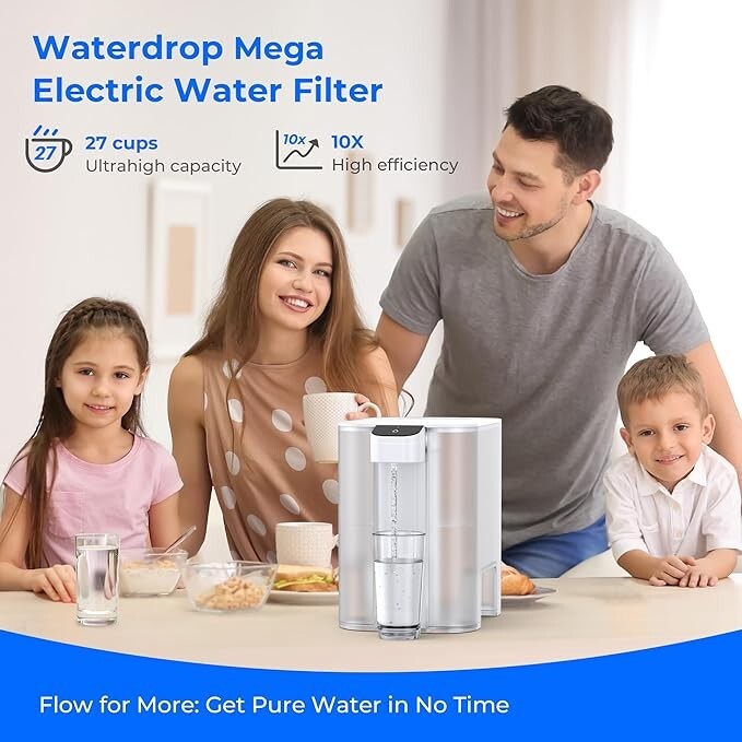 Waterdrop Mega Electric Water Filter Pitcher, Dispenser, NSF/ANSI 42&53&401&372 gallery