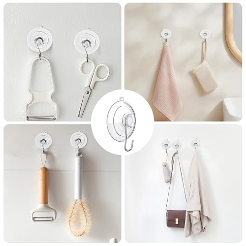 18 Pack Suction Cup Hooks Max Load 10LB, 1.77Inch Suction Cup Hook for Glass gallery