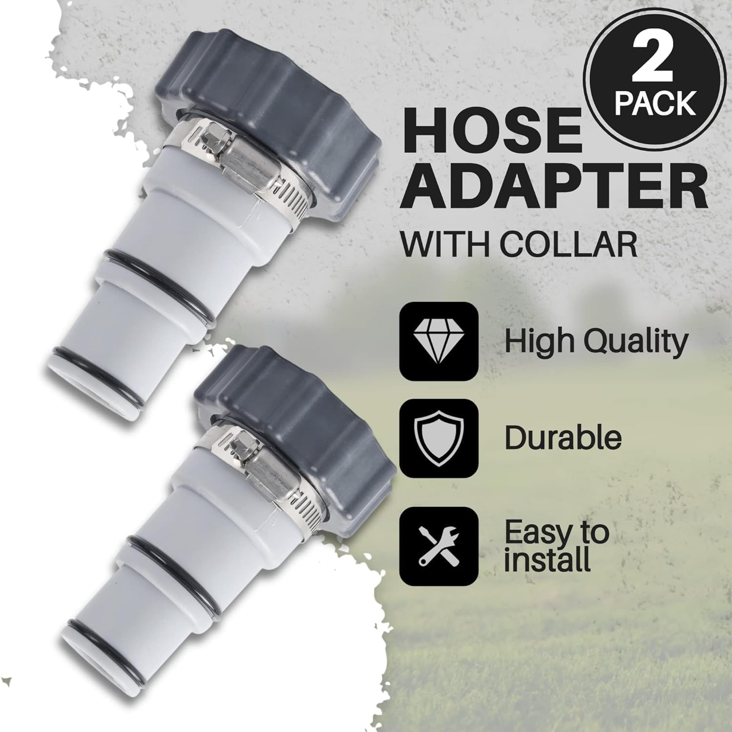 TonGass (2-Pack) Replacement Threaded to Clamp Style Hose Adapter for Intex Pool gallery