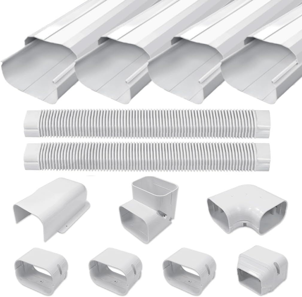 4'' 17 Ft Mini Split Line Cover Set Kit, Ductless Pipe Cover for Mini Split Line gallery